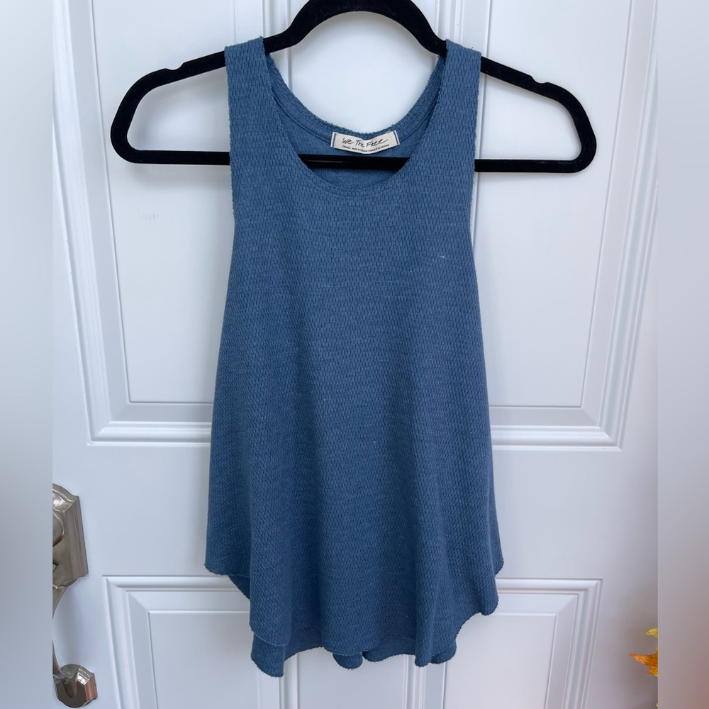Free People Cool It We The Free Racerback Tank Top Small Blue